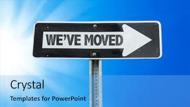  Presentation with direction - Colorful PPT theme enhanced with real estate goals - we've moved direction sign backdrop and a light blue colored foreground