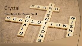  Presentation with goal setting - Presentation theme with goals-resolutions-intentions-plans background and a coral colored foreground