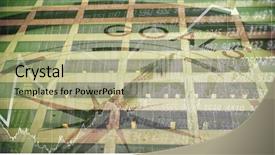  Presentation with goals - Slide deck consisting of up of glass office building background and a mint green colored foreground