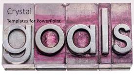  Presentation with personal goals - Audience pleasing slide set consisting of goals-word-abstract-in-gritty backdrop and a coral colored foreground