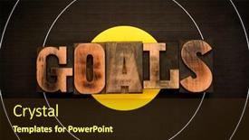  Presentation with archery - PPT theme with goals-word-written-with-vintage background and a wine colored foreground