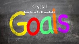  Presentation with goals - Presentation theme enhanced with goals written on a chalkboard background and a gray colored foreground