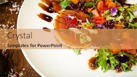  Presentation with chilli - Presentation theme consisting of goat-cheese-salad-strawberry-melon background and a yellow colored foreground