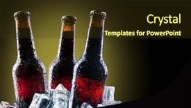 Presentation with cold beer - Slide deck featuring gob - cold bottles and fresh beer background and a tawny brown colored foreground