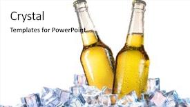 Presentation with cold beer - Beautiful PPT layouts featuring gob - cold bottles and fresh beer backdrop and a white colored foreground