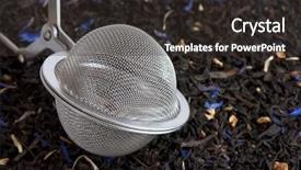  Presentation with black tea - Beautiful presentation featuring gob - infuser on black tea flavored backdrop and a dark gray colored foreground