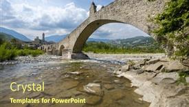  Presentation with ancient roman aqueduct bridge - PPT theme having gobbo-bridge-also-devil-bridge background and a tawny brown colored foreground
