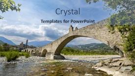  Presentation with devil - Presentation theme featuring gobbo-bridge-also-devil-bridge background and a light blue colored foreground