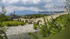  Presentation with ancient roman aqueduct bridge - Presentation with gobbo-bridge-also-devil-bridge background and a light blue colored foreground