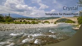  Presentation with devil - PPT theme having gobbo-bridge-also-devil-bridge background and a light blue colored foreground