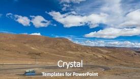  Presentation with tibet - Presentation theme consisting of gobi - bus driving mountain of tibet background and a coral colored foreground