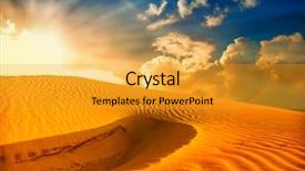  Presentation with desert - Slides consisting of gobi - desert sunset background and a gold colored foreground