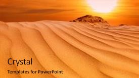  Presentation with landscape desert - PPT layouts consisting of gobi - sand desert landscape background and a gold colored foreground