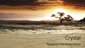 Presentation with desert - Cool new presentation theme with gobi desert backdrop and a coral colored foreground