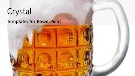  Presentation with alcoholic beverage - Cool new theme with goblet of light beer foam lager beer in a glass beaker with fresh bubbling foam alcoholic fresh beverage yellow color pub drink isolated over white background backdrop and a light gray colored foreground