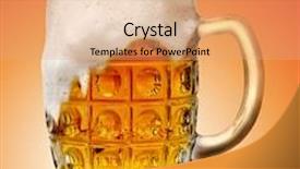  Presentation with alcoholic beverage - PPT layouts enhanced with pub drink isolated over white background and a coral colored foreground