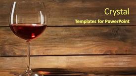  Presentation with goblet - Amazing theme having goblet of red wine on wooden table on wooden wall background backdrop and a tawny brown colored foreground