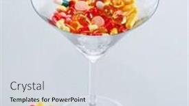  Presentation with goblet - Slide deck having goblet with pills isolated on white background and a sky blue colored foreground