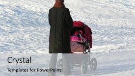  Presentation with mother feeding baby breast milk - Slide deck enhanced with  background and a  colored foreground