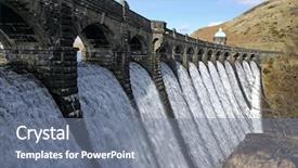 Presentation with valley dam - Presentation enhanced with goch dam overflowing with water background and a gray colored foreground