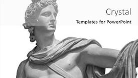  Presentation with ancient greek - Slide deck with god-apollo-bust-sculpture-ancient background and a white colored foreground
