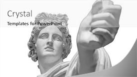  Presentation with ancient greek - Slide set featuring god-apollo-bust-sculpture-ancient background and a white colored foreground