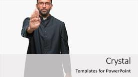  Presentation with palm sunday catholic - Amazing PPT theme having god control - adult hispanic catholic priest man backdrop and a white colored foreground