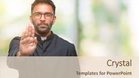  Presentation with palm sunday catholic - PPT theme consisting of god control - adult hispanic catholic priest man background and a lemonade colored foreground