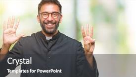  Presentation with catholic trinity - Beautiful presentation theme featuring god count - adult hispanic catholic priest man backdrop and a  colored foreground