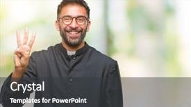  Presentation with catholic eucharist sacrament of communion - Colorful PPT theme enhanced with god count - adult hispanic catholic priest man backdrop and a  colored foreground