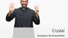  Presentation with catholic holy spirit - Presentation theme with god count - adult hispanic catholic priest man background and a  colored foreground
