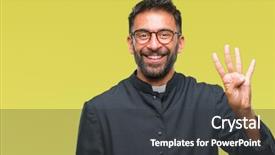  Presentation with catholic ucharist - Amazing slides having god count - adult hispanic catholic priest man backdrop and a  colored foreground