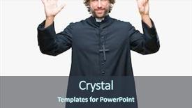  Presentation with catholic eucarit - Cool new slides with god count - handsome hispanic catholic priest man backdrop and a  colored foreground