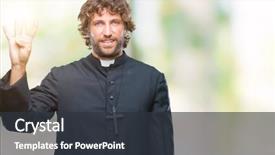  Presentation with catholic mass jesus - Cool new slides with god count - handsome hispanic catholic priest man backdrop and a  colored foreground