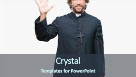  Presentation with catholic food - Audience pleasing PPT layouts consisting of god count - handsome hispanic catholic priest man backdrop and a  colored foreground