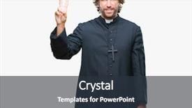  Presentation with catholic resurection - Amazing PPT theme having god count - handsome hispanic catholic priest man backdrop and a tawny brown colored foreground