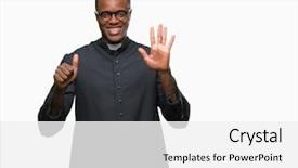  Presentation with african american couples on the mountaintop - Presentation theme featuring god count - young african american priest man background and a  colored foreground