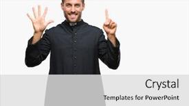  Presentation with palm sunday christian catholic - Slides consisting of god count - young catholic christian priest man background and a  colored foreground