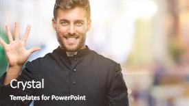  Presentation with christian - Presentation having god count - young catholic christian priest man background and a  colored foreground