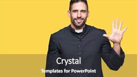  Presentation with christian mission india - Cool new presentation theme with god count - young christian priest over isolated backdrop and a  colored foreground