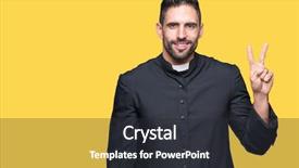  Presentation with christian - Cool new presentation theme with god count - young christian priest over isolated backdrop and a dark gray colored foreground