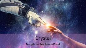  Presentation with creation god - Beautiful PPT theme featuring god created earth - concept of creation mixed media backdrop and a coral colored foreground