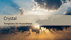  Presentation with creation god - Beautiful theme featuring god creation - beautiful sundown backdrop and a soft green colored foreground