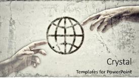  Presentation with creation - Beautiful slide set featuring god creation - close up of human hands backdrop and a lemonade colored foreground