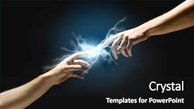  Presentation with creation - Slide deck enhanced with god creation - close up of human hands background and a black colored foreground