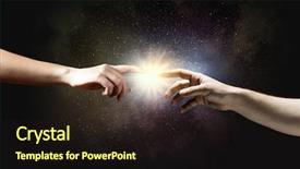  Presentation with creation god - Cool new PPT layouts with god creation - close up of human hands backdrop and a wine colored foreground