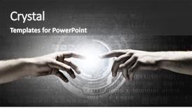  Presentation with god creation hands - Beautiful PPT layouts featuring god creation - close up of two hands backdrop and a dark gray colored foreground