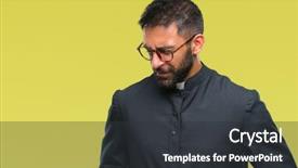  Presentation with catholic food - PPT layouts with god disease - adult hispanic catholic priest man background and a dark gray colored foreground