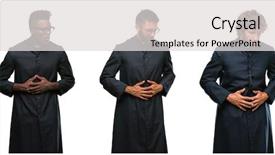  Presentation with christian african american men - Beautiful PPT theme featuring god disease - collage of christian priest men backdrop and a light gray colored foreground