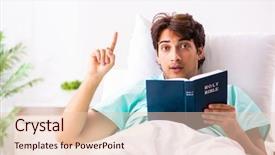  Presentation with quality hospital - PPT layouts enhanced with god disease - young handsome man staying background and a lemonade colored foreground